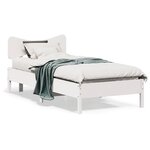 vidaXL Cadre de lit sans matelas blanc 90x190 cm bois de pin massif