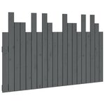 vidaXL Tête de lit murale Gris 127 5x3x80 cm Bois massif de pin