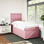 vidaXL Sommier à lattes de lit avec matelas Rose 90x190 cm Velours