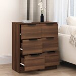 vidaXL Buffets 2 Pièces chêne marron 30x30x70 cm Bois d'ingénierie
