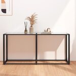 vidaXL Table console Marbre blanc 160x35x75 5 cm Verre trempé