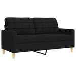 vidaXL Ensemble de canapés 3 Pièces noir tissu