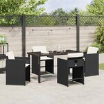 vidaXL Ensemble de salle à manger pour jardin 5 Pièces Noir Poly rotin
