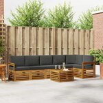 vidaXL Ensemble de canapé d'angle 7 Pièces Naturel et Anthracite