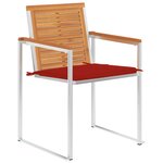 vidaXL Chaises de jardin avec coussins 2 Pièces Acacia solide et acier