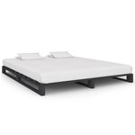 vidaXL Cadre de lit de palette Gris Bois de pin massif 200x200 cm