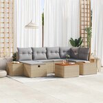 vidaXL Ensemble de canapé de jardin 7 Pièces Beige 55 x 62 x 69 cm