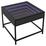 vidaXL Table basse avec LED Infinity noir 50x50x41 cm