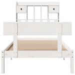 vidaXL Lit bibliothèque sans matelas blanc 90x200cm bois de pin massif