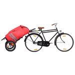 vidaXL Remorque de vélo pliable avec sac d'épicerie Rouge et noir