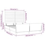 vidaXL Cadre de lit avec tête de lit Taupe 140x190 cm Tissu