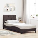 vidaXL Cadre de lit sans matelas marron foncé 90x190 cm tissu