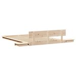vidaXL Cadre lit avec tables de chevet 135x190cm en bois massif