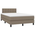 vidaXL Sommier à lattes de lit avec matelas LED Taupe 120x200 cm Tissu