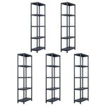 vidaXL Étagères de rangement 5 Pièces Noir 125 kg 60x30x180 cm Plastique