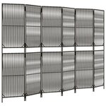 vidaXL Cloison de séparation 6 panneaux gris résine tressée