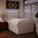 vidaXL Sommier à lattes de lit avec matelas blanc 120x190cm similicuir