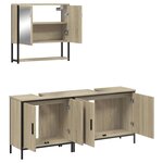vidaXL Ensemble de meubles de salle de bain 3 Pièces chêne sonoma