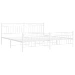 vidaXL Cadre de lit métal sans matelas et pied de lit blanc 193x203 cm