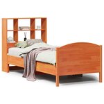vidaXL Lit bibliothèque sans matelas cire marron 100x200 cm pin massif