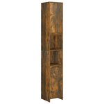 vidaXL Armoire de bain Chêne fumé 30x30x183 5 cm Bois d'ingénierie