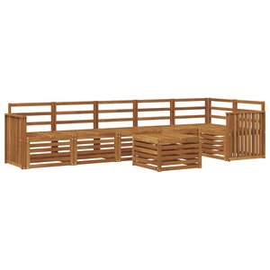 vidaXL Ensemble de canapés d'extérieur 7 pc Naturel Polyester