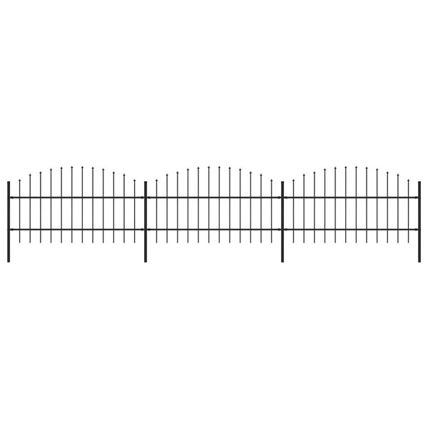 vidaXL Clôture de jardin à dessus en lance Acier (0 75-1)x5 1 m Noir