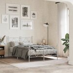 vidaXL Cadre de lit métal sans matelas et pied de lit blanc 120x190 cm