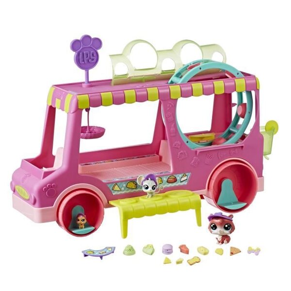 LITTLEST PETSHOP - Food Truck + 3 Figurines - Mini Figurine a Collectionner