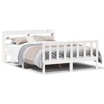 vidaXL Cadre de lit sans matelas blanc 140x200 cm bois de pin massif