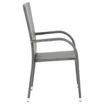 vidaXL Chaises empilables d'extérieur lot de 6 Gris Résine tressée