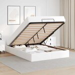 vidaXL Cadre de lit avec matelas Blanc pur 140 x 190 cm Faux cuir