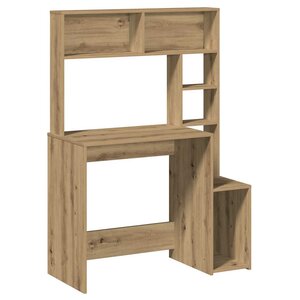 vidaXL Bureau avec étagères chêne artisanal Bois d'ingénierie