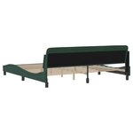 vidaXL Cadre de lit avec tête de lit Vert foncé 200x200 cm Velours