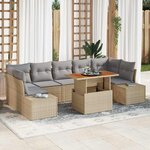 vidaXL Ensemble de canapé de jardin 8 Pièces Beige Poly rotin