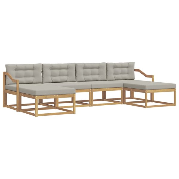 vidaXL Ensemble de canapés d'extérieur 6 pc Blanc et gris clair