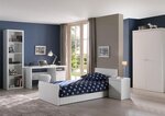 Vipack Table de chevet avec porte Robin Bois Blanc