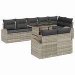 vidaXL Ensemble de canapé de jardin 9 Pièces Gris clair polyrotin