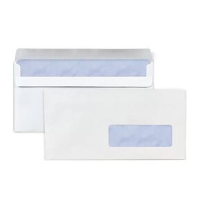 Enveloppe blanche en papier avec fenêtre - 11 x 22 cm