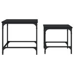 vidaXL Tables basses gigognes 2 Pièces noir bois d'ingénierie