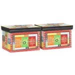 vidaXL Cabinet de chevet avec tiroir 2 Pièces Multicolore 40 x 30 x 28 cm