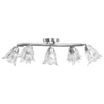 vidaXL Plafonnier et abat-jour verre transparent 5 ampoules E14 Tulipe