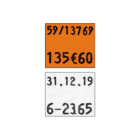 Étiquette pour pince à étiqueter pbduo16 fluo orange 18x16 mm