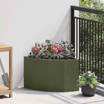 vidaXL Jardinière d'Angle Vert olive 45 x 45 x 35 cm Acier