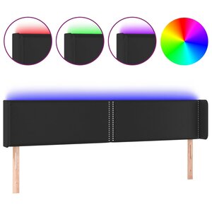 vidaXL Tête de lit à LED Noir 183x16x78/88 cm Similicuir
