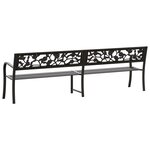 vidaXL Banc double de jardin 246 cm Noir Acier