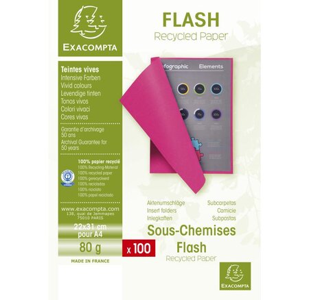 Paquet de 100 sous-chemises Flash 80 Canari EXACOMPTA