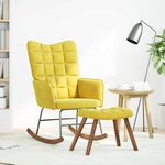 vidaXL Chaise à bascule avec repose-pied jaune velours