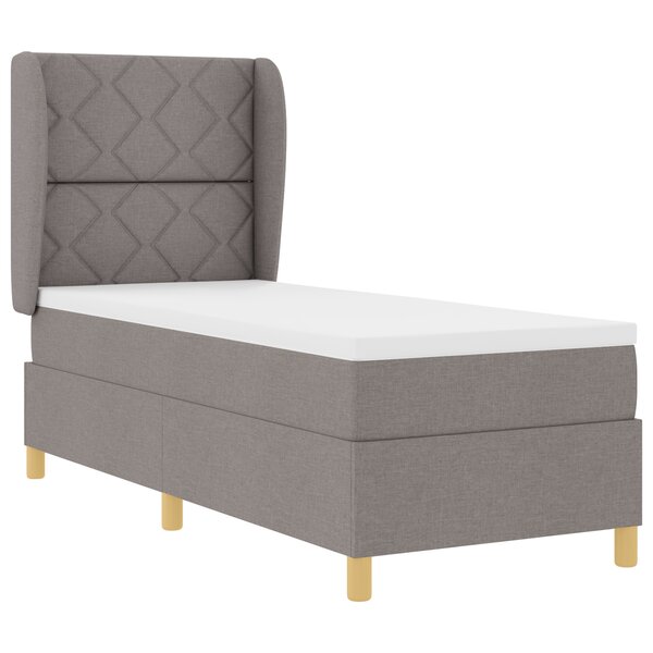 lit à ressort vidaXL avec matelas taupe 80x200 cm en tissu