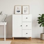 vidaXL Buffet Blanc brillant 66 x 34 5 x 90 cm Bois d'ingénierie